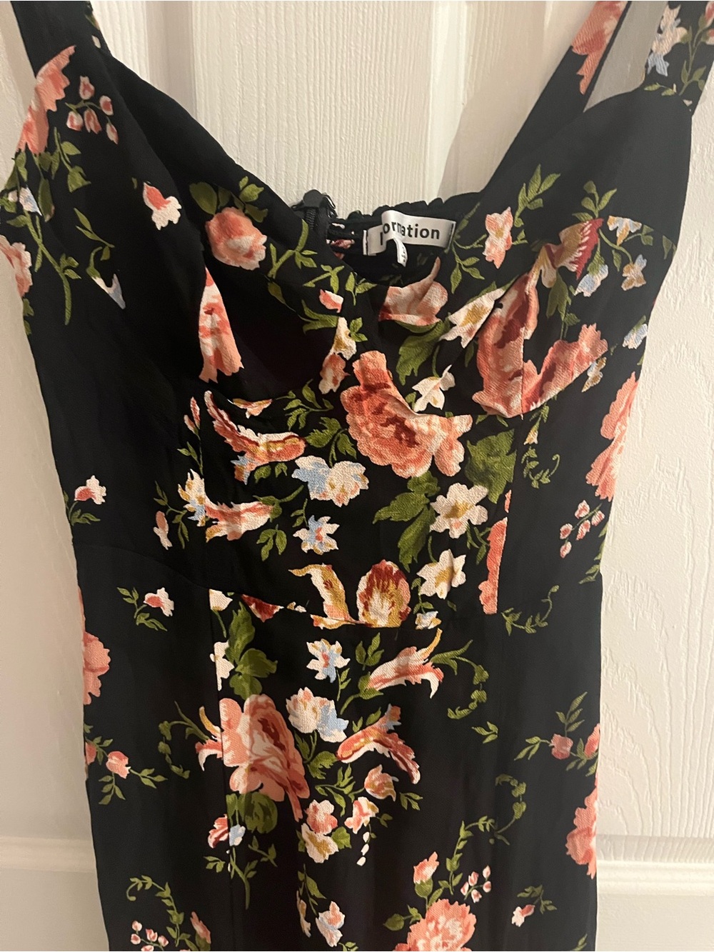 Reformation Midi Maxi Dress Nadira Black Rose Floral Wedding Guest size 2 - Picture 4 of 9